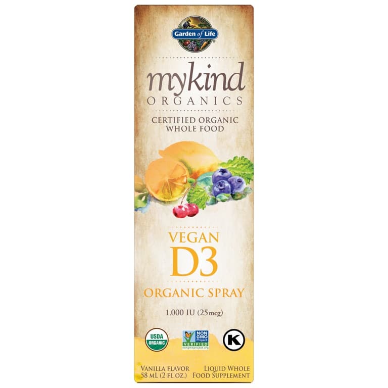 Garden of Life Mykind Vegan D3 Spray, 1000 IU (Vanilla) - 58 ml.