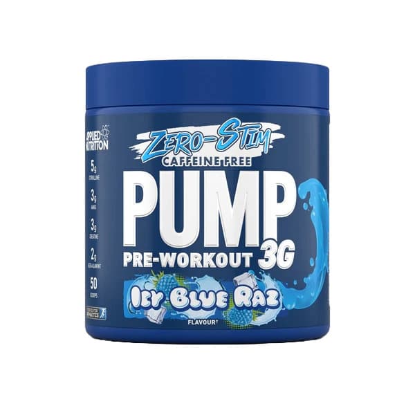 Applied Nutrition Pump 3G Pre-Workout (Zero Stimulant), Icy Blue Raz (EAN: 5056555204993) - 375 grams
