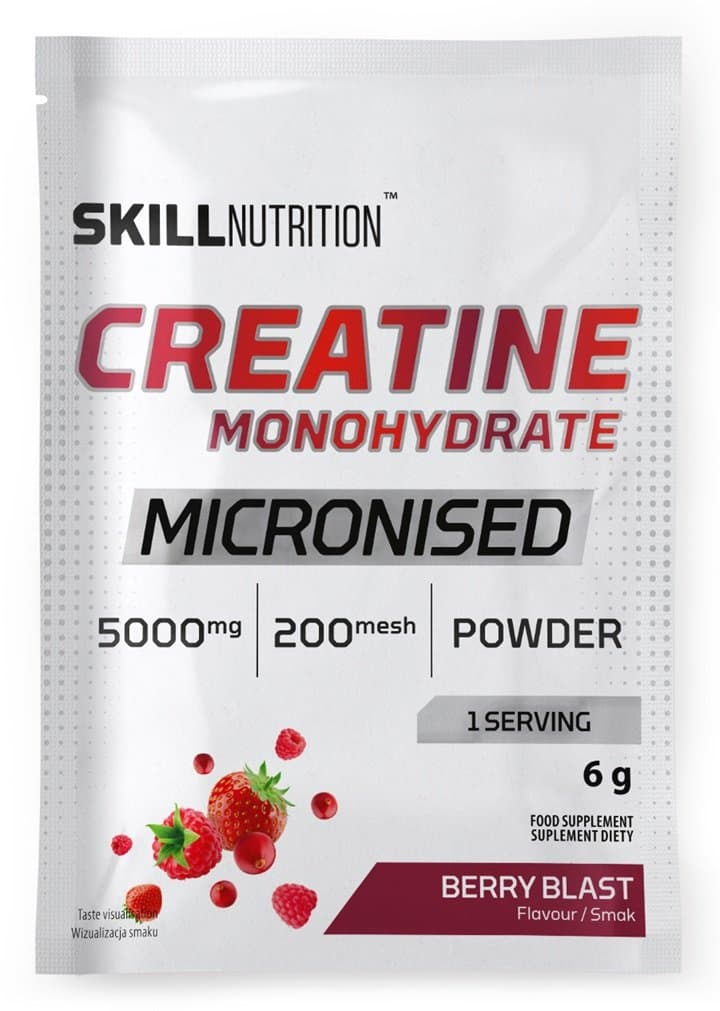 Skill Nutrition Micronised Creatine Monohydrate, Berry Blast - 6 grams (1 serving)