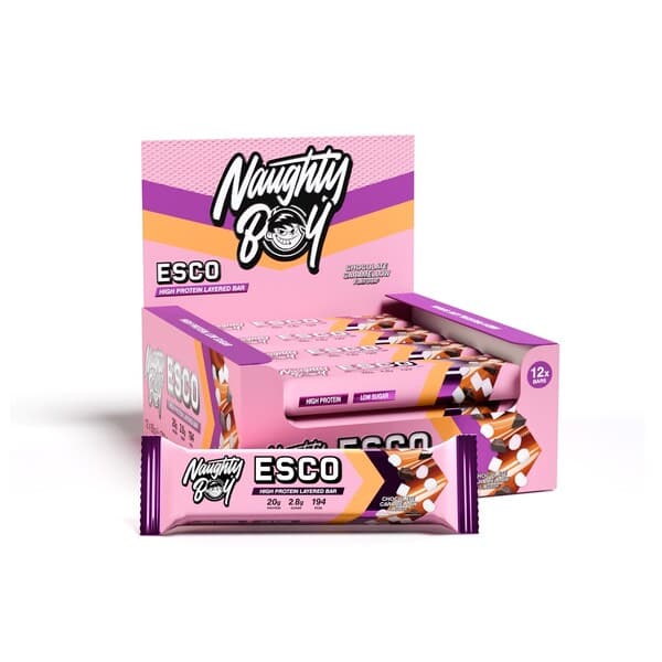 Naughty Boy ESCO Protein Bar, Chocolate Caramellow - 12 x 65g