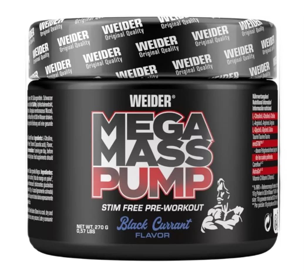 Weider Mega Mass Pump, Blackcurrant - 270 grams