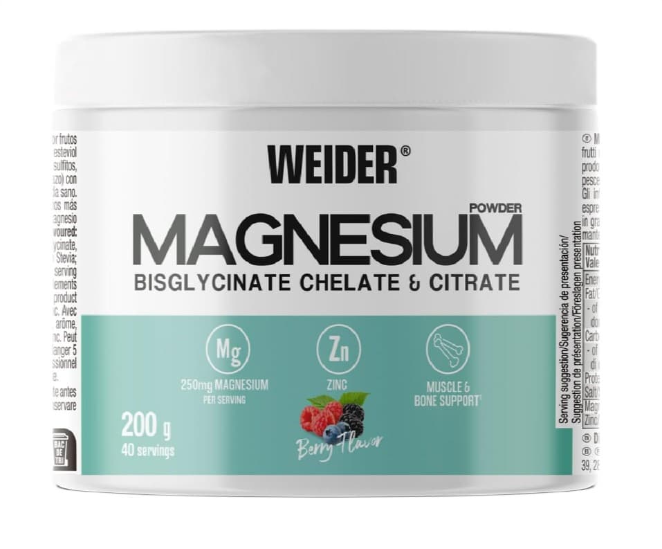 Weider Magnesium Bisglycinate Chelate & Citrate, Berry - 200 grams