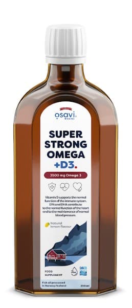 Osavi Super Strong Omega + D3, 3500mg Omega 3 (Lemon) - 250 ml.