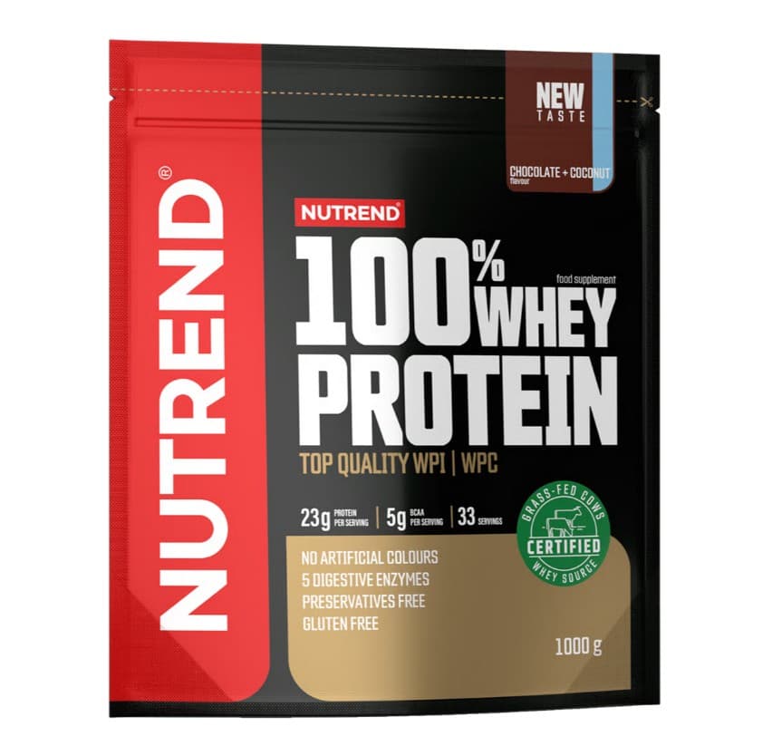 Nutrend 100% Whey Protein, Chocolate + Coconut - 1000 grams