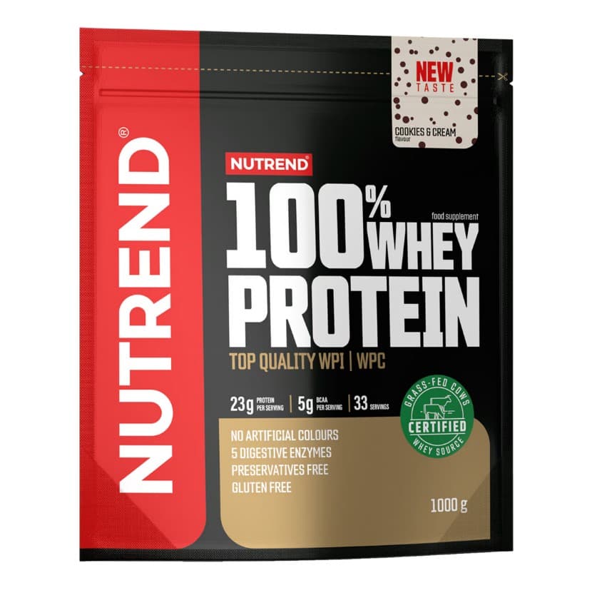 Nutrend 100% Whey Protein, Cookies & Cream - 1000 grams