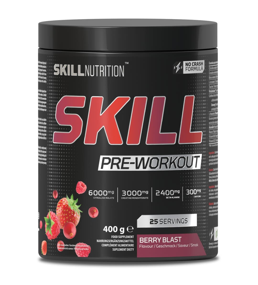 Skill Nutrition Skill Pre-Workout, Berry Blast - 400 grams