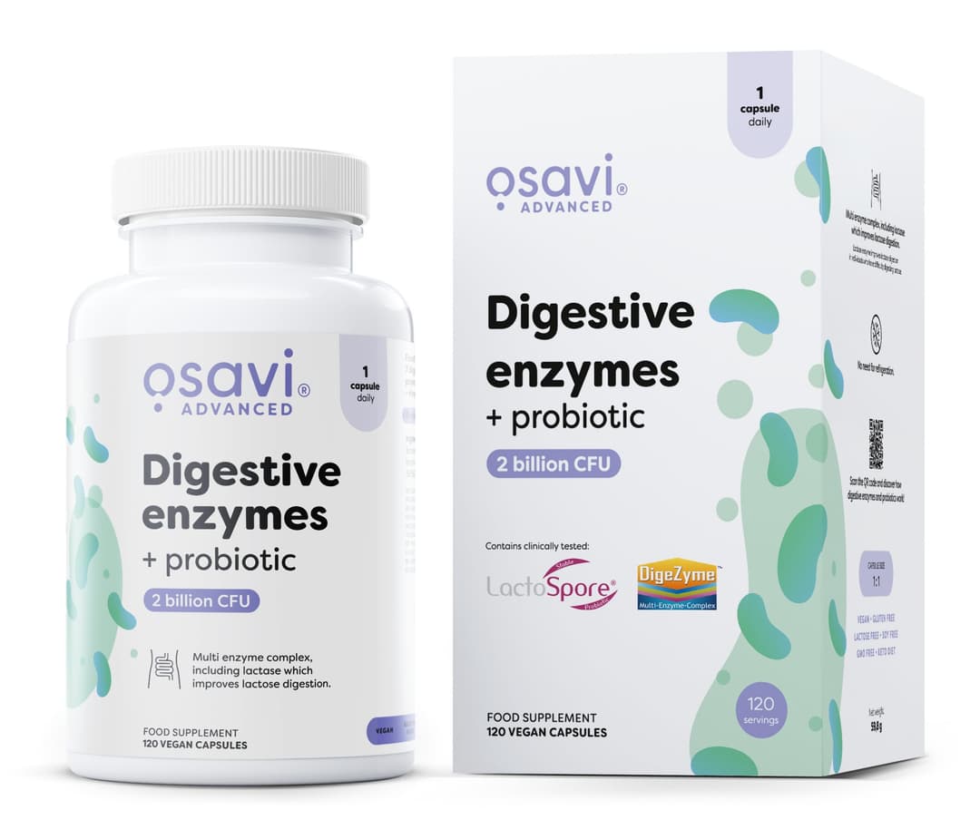 Osavi Digestive enzymes + probiotic - 120 vegan caps