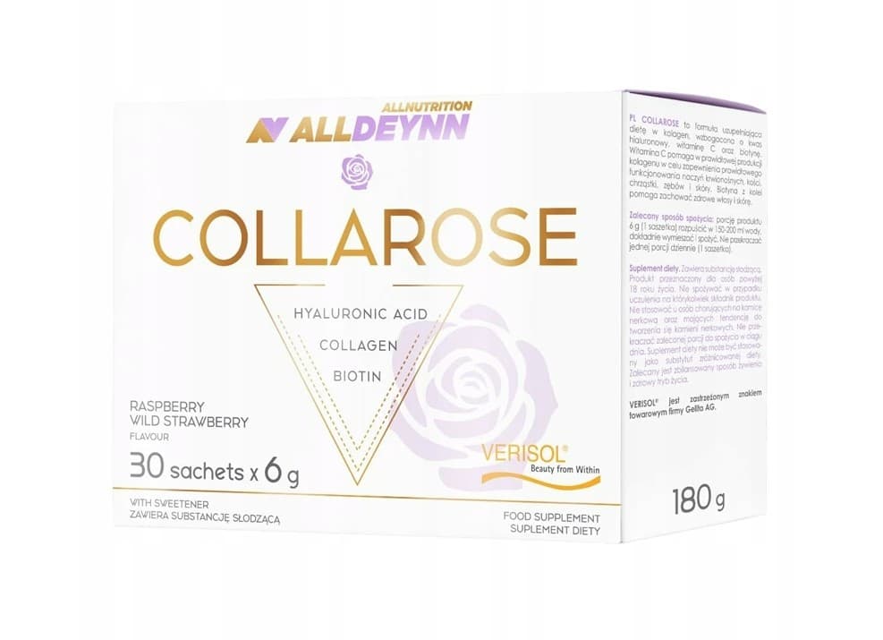 Allnutrition AllDeynn Collarose, Raspberry Wild Strawberry - 30 x 6g