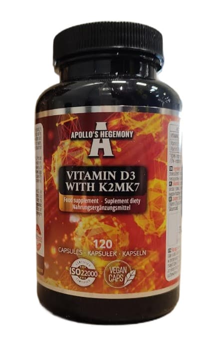 Apollo's Hegemony Vitamin D3 with K2 MK7 - 120 vcaps