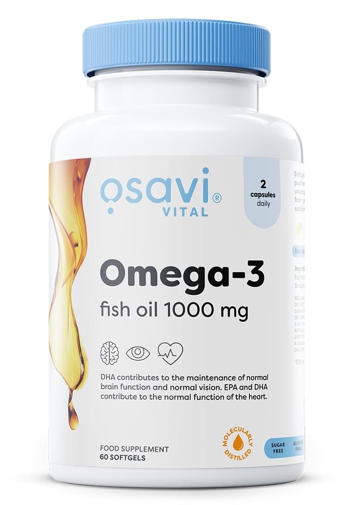 Osavi Omega-3 Fish Oil Molecularly Distilled, 1000mg (Lemon) - 60 softgels