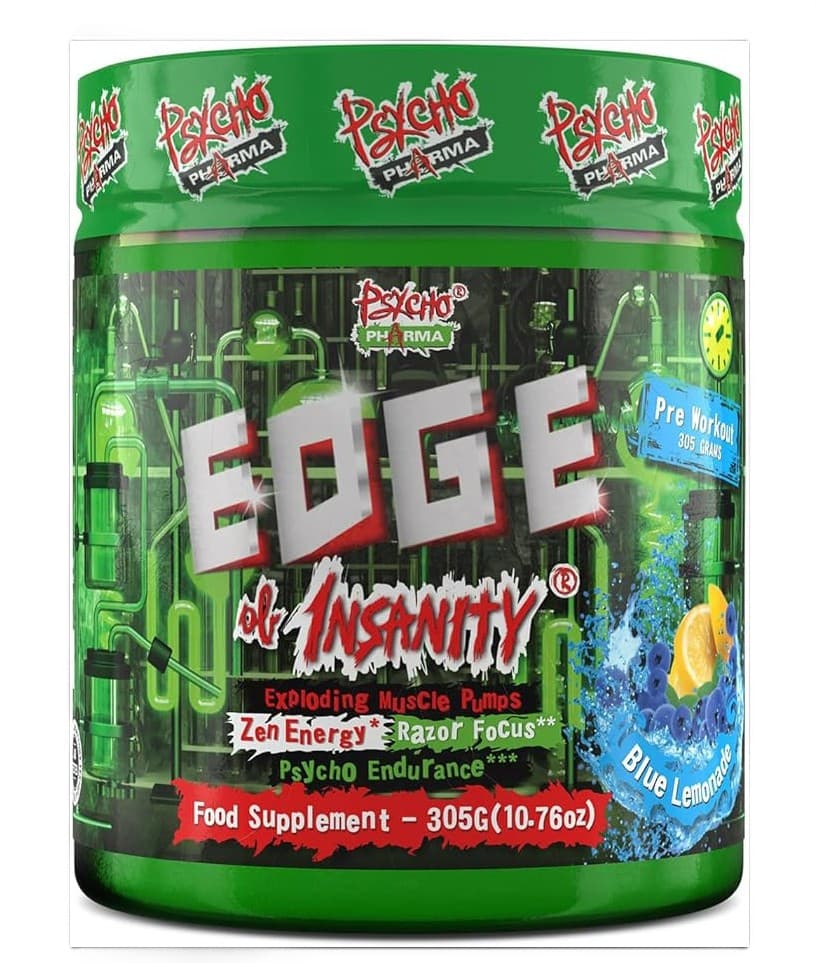 American Supps Psycho Pharma Edge of Insanity, Blue Lemonade - 305 grams