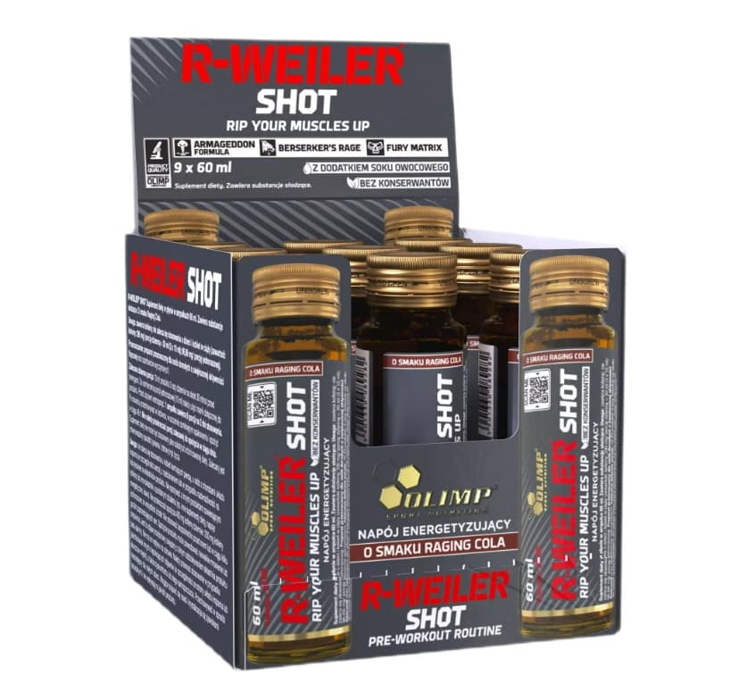 Olimp Nutrition R-Weiler Shot, Raging Cola (EAN 5901330096273) - 9 x 60 ml.
