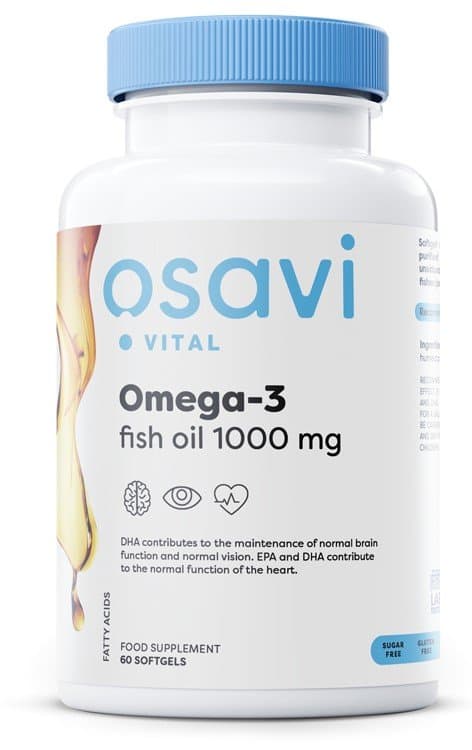 Osavi Omega-3 Fish Oil Molecularly Distilled, 1000mg (Lemon) - 60 softgels