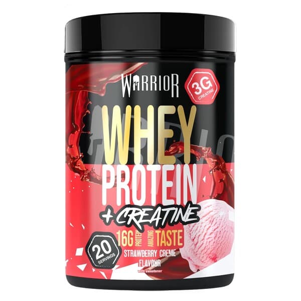 Warrior Whey Protein + Creatine, Strawberry Creme - 500 grams