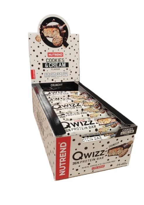 Nutrend Qwizz 35% Protein Bar, Cookies & Cream - 24 x 60g