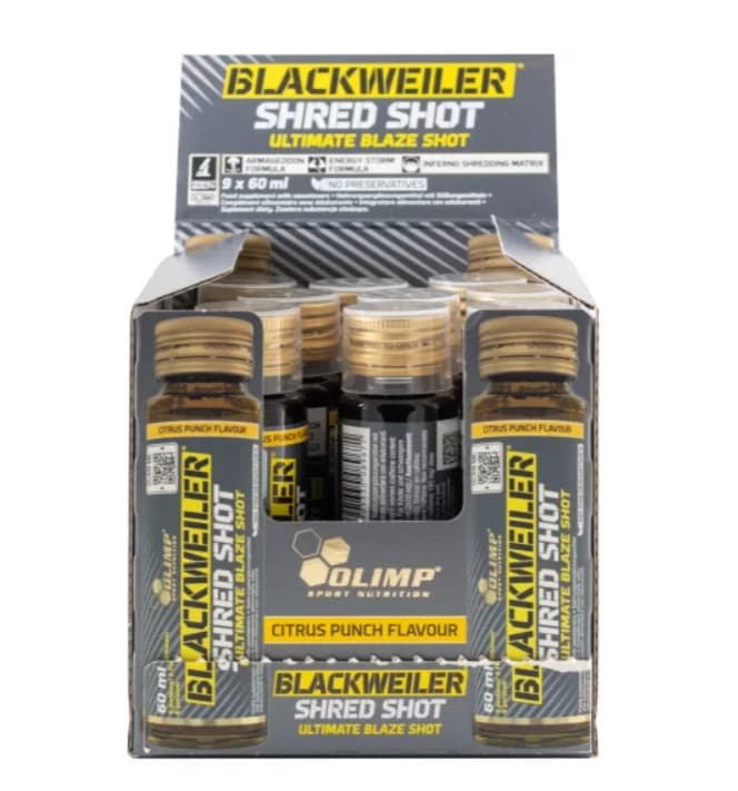 Olimp Nutrition Blackweiler Shred Shot, Citrus Punch (EAN 5901330096877) - 9 x 60 ml.