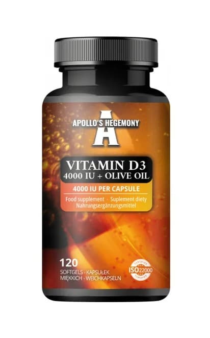 Apollo's Hegemony Vitamin D3 4000IU + Olive Oil - 120 softgels