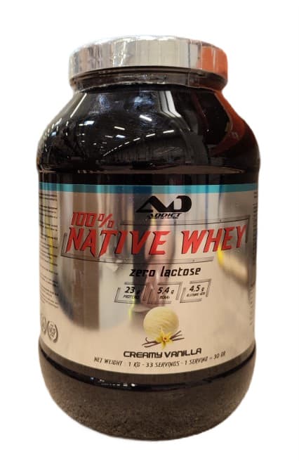 Addict Sport Nutrition 100% Native Whey Zero Lactose, Creamy Vanilla - 1000 grams